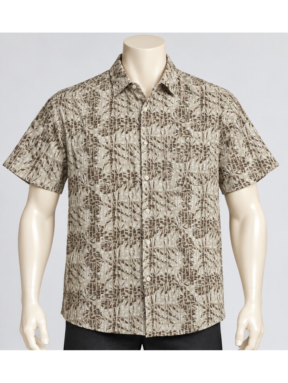 Tasso Elba Island Men's Large Silk Linen Short Sleeve Button